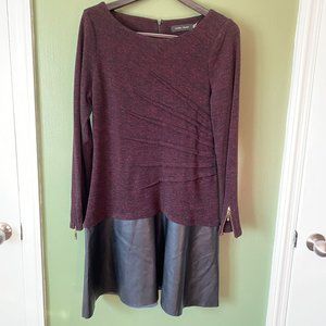 Ivanka Trump Marled Pattern Burgundy and black Long Mini Dress